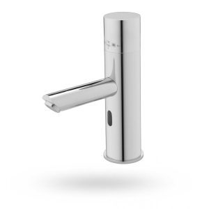 Thermostatic and touch free electronic faucet for deck mounted installations BESALÚ