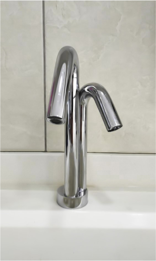 The Sintra twins touch free faucet and soap dispenser
